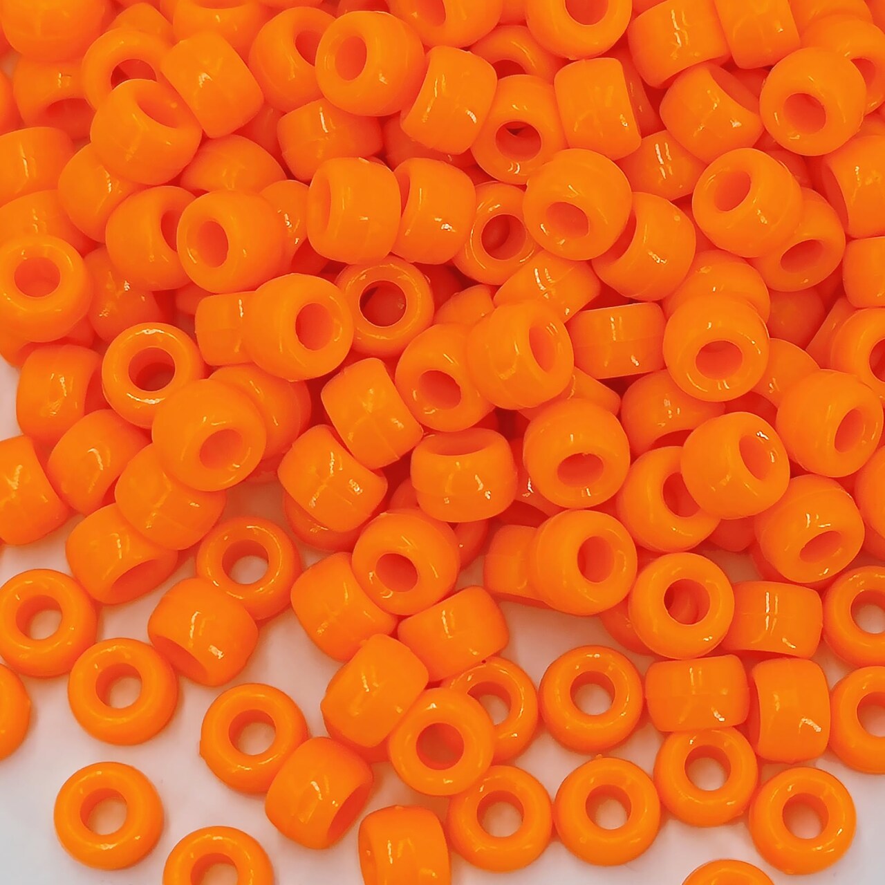 MIIIM 1200PCS 6x9mm Orange Pony Beads Bulk, Kandi Beads for Bracelets Making Kit, Hair Braids Crafts for Jewelry Making (Orange)